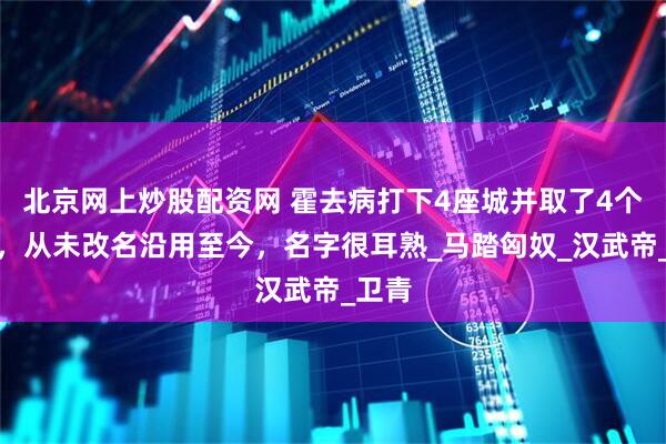 北京网上炒股配资网 霍去病打下4座城并取了4个名字，从未改名沿用至今，名字很耳熟_马踏匈奴_汉武帝_卫青